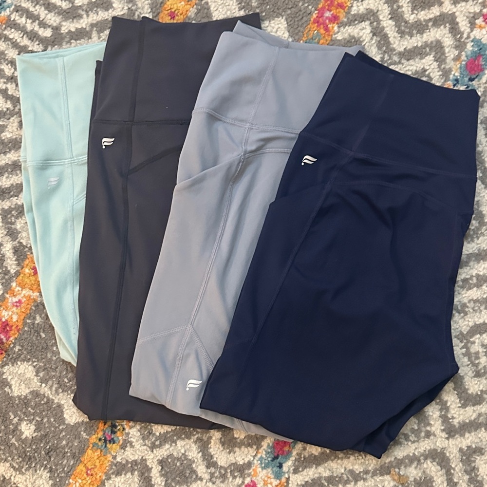 Lot of 4 Fabletics PureLuxe 7/8 Leggings